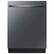 Front. Samsung - Smart 44dBA Dishwasher with StormWash+ - Fingerprint Resistant Black Stainless Steel.