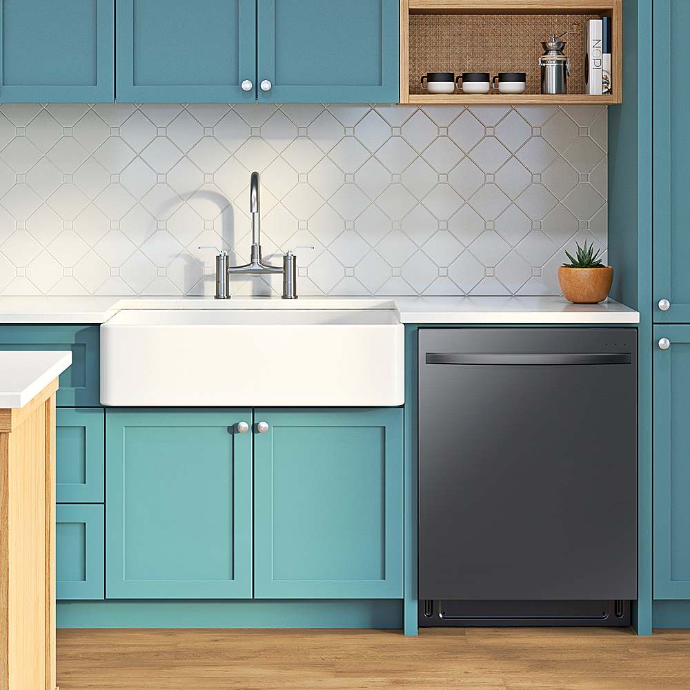 Alt View 12. Samsung - Smart 44dBA Dishwasher with StormWash+ - Fingerprint Resistant Black Stainless Steel.