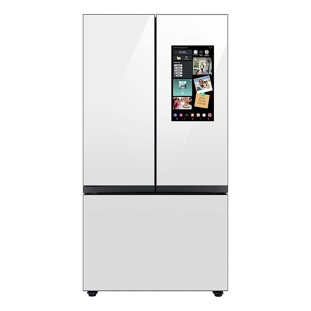 Angle. Samsung - BESPOKE 30 cu. ft. 3-Door French Door Smart Refrigerator with Family Hub - Custom Panel Ready.