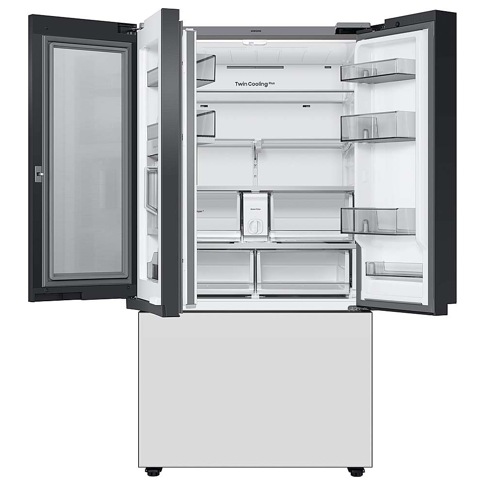 Alt View 13. Samsung - BESPOKE 30 cu. ft. 3-Door French Door Smart Refrigerator with Family Hub - Custom Panel Ready.