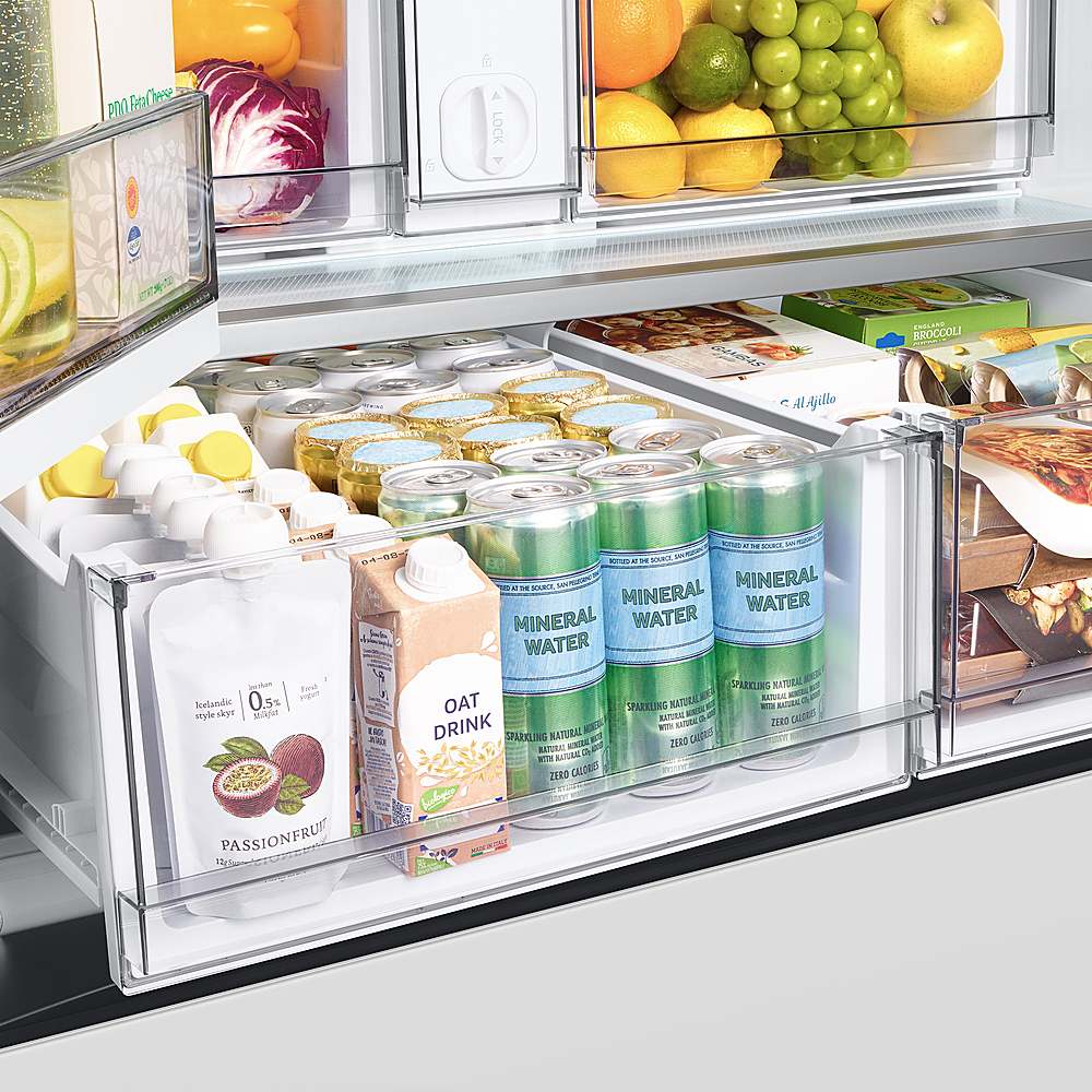 Alt View 19. Samsung - BESPOKE 30 cu. ft. 3-Door French Door Smart Refrigerator with Family Hub - Custom Panel Ready.