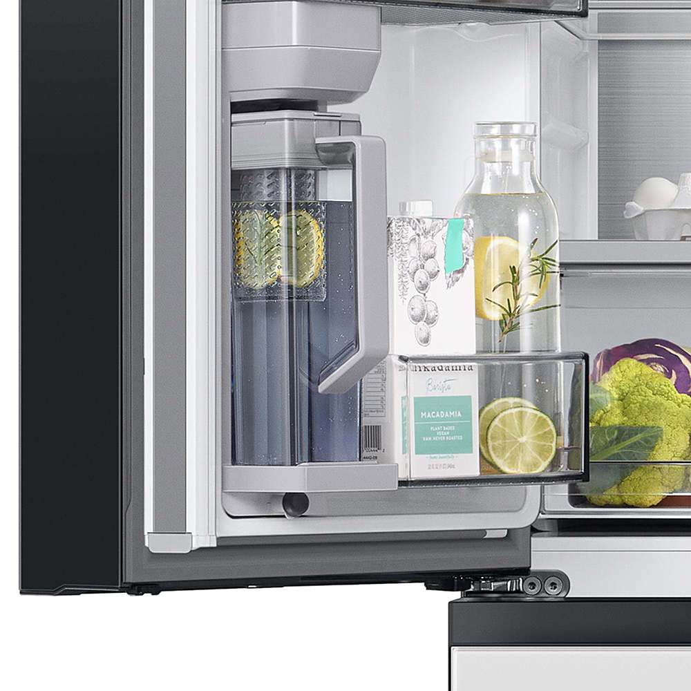 Alt View 13. Samsung - BESPOKE 29 cu. ft. 4-Door French Door Smart Refrigerator with AutoFill Water Pitcher - White Glass.