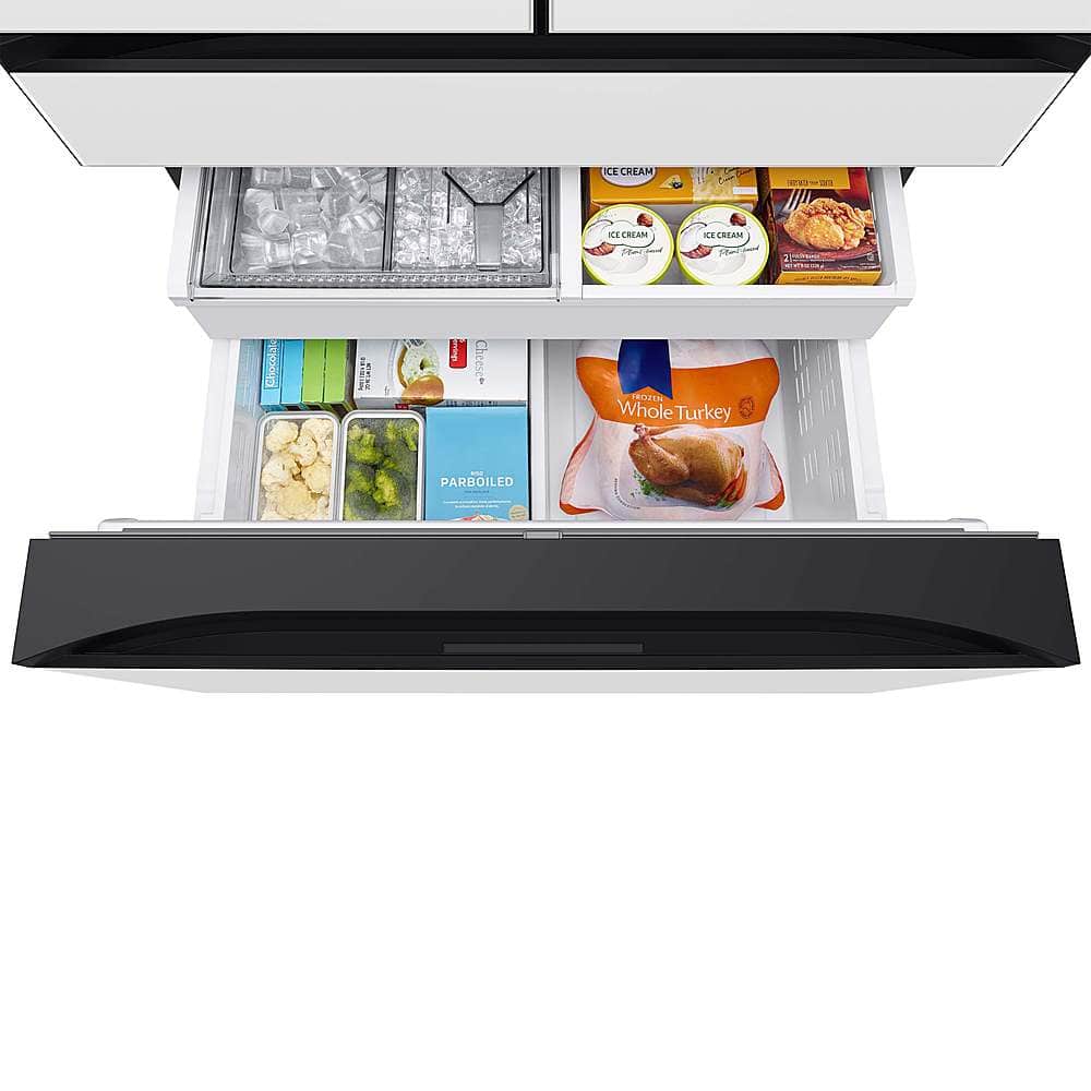 Alt View 17. Samsung - BESPOKE 29 cu. ft. 4-Door French Door Smart Refrigerator with AutoFill Water Pitcher - White Glass.