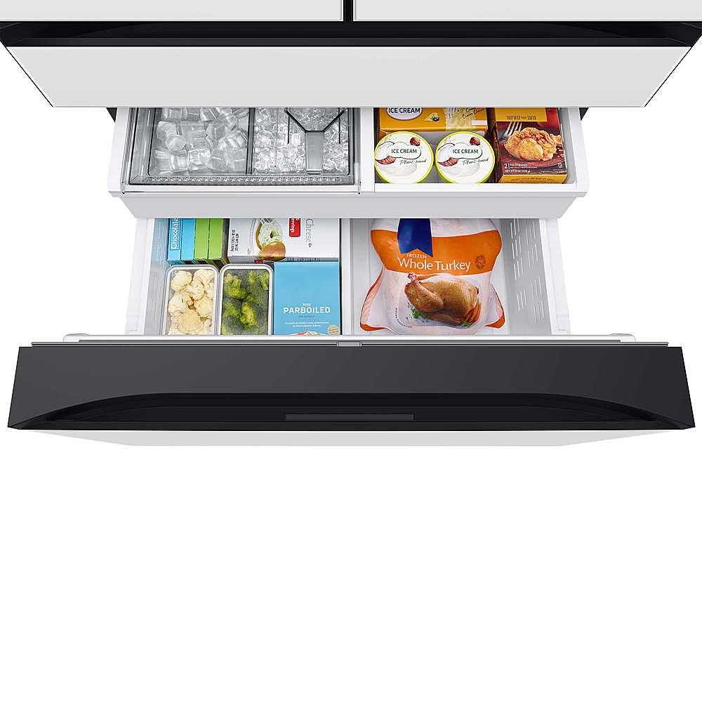 Alt View 17. Samsung - BESPOKE 29 cu. ft. 4-Door French Door Smart Refrigerator with AutoFill Water Pitcher - White Glass.