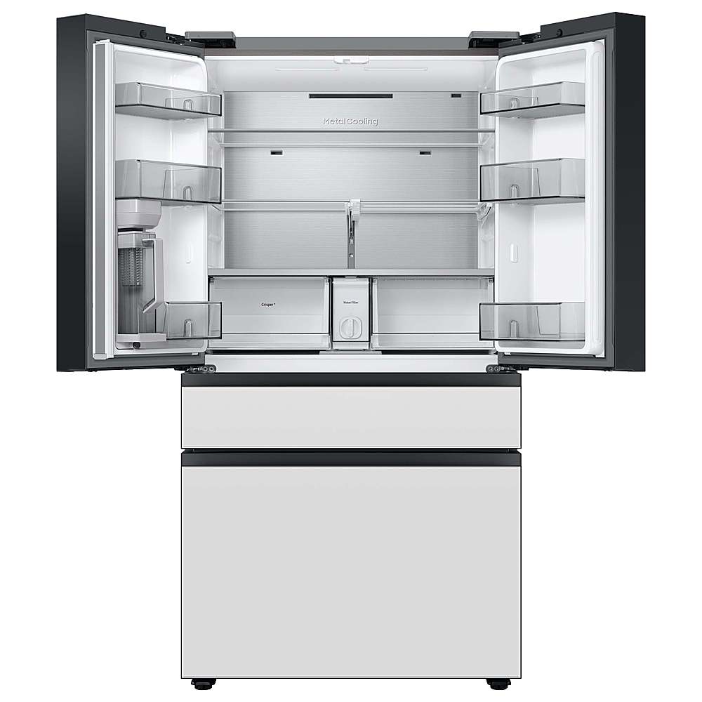 Alt View 18. Samsung - BESPOKE 29 cu. ft. 4-Door French Door Smart Refrigerator with AutoFill Water Pitcher - White Glass.