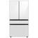Front. Samsung - BESPOKE 23 cu. ft. 4-Door French Door Counter Depth Smart Refrigerator with AutoFill Water Pitcher - White Glass.