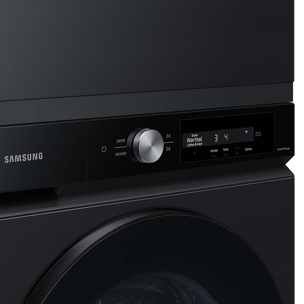 Alt View 18. Samsung - BESPOKE 7.5 cu. ft. Large Capacity Electric Dryer with Super Speed Dry and AI Smart Dial - Brushed Black.