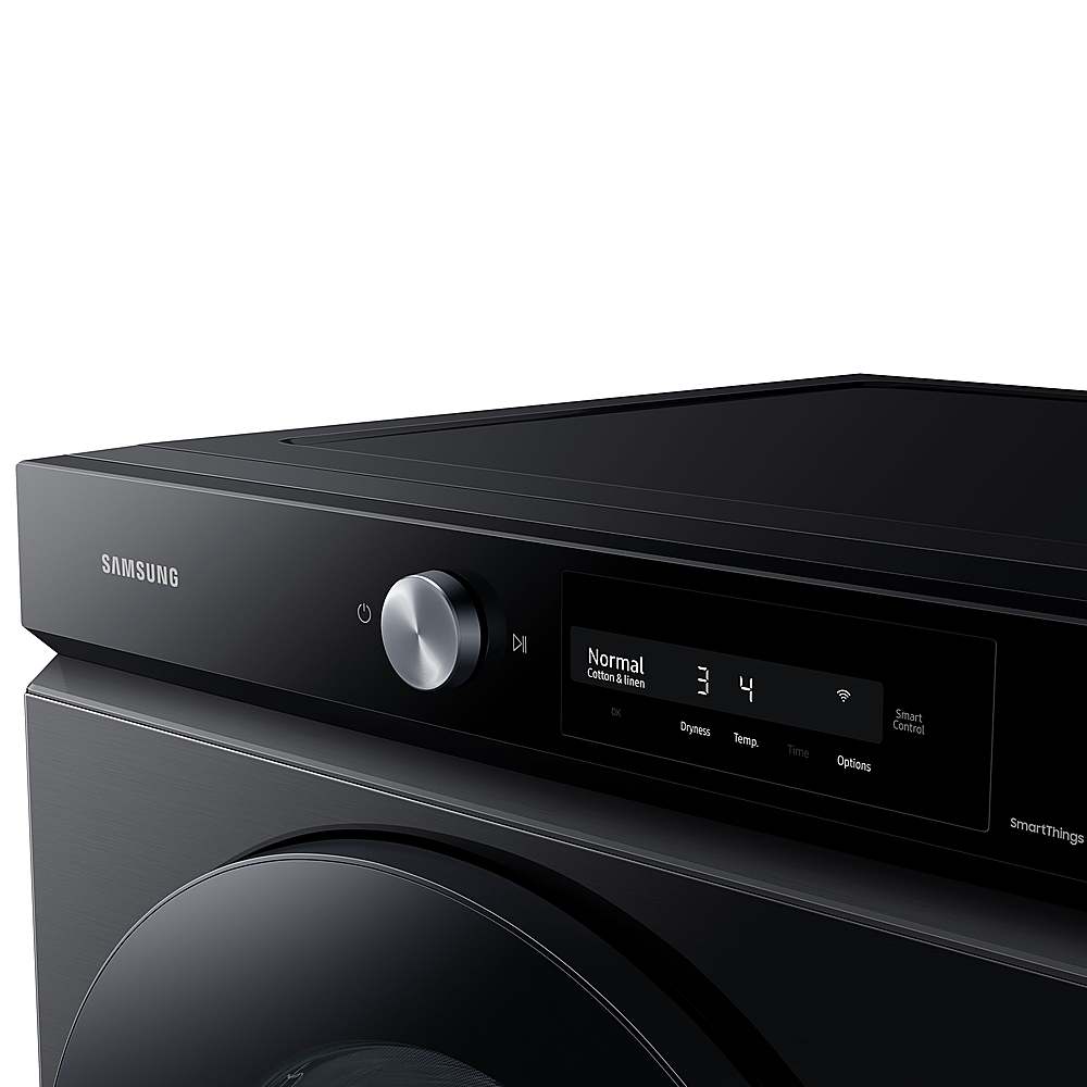 Alt View 19. Samsung - BESPOKE 7.5 cu. ft. Large Capacity Electric Dryer with Super Speed Dry and AI Smart Dial - Brushed Black.