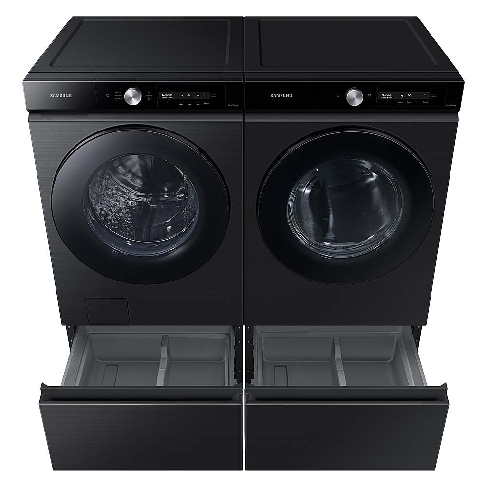 Alt View 22. Samsung - BESPOKE 7.5 cu. ft. Large Capacity Electric Dryer with Super Speed Dry and AI Smart Dial - Brushed Black.