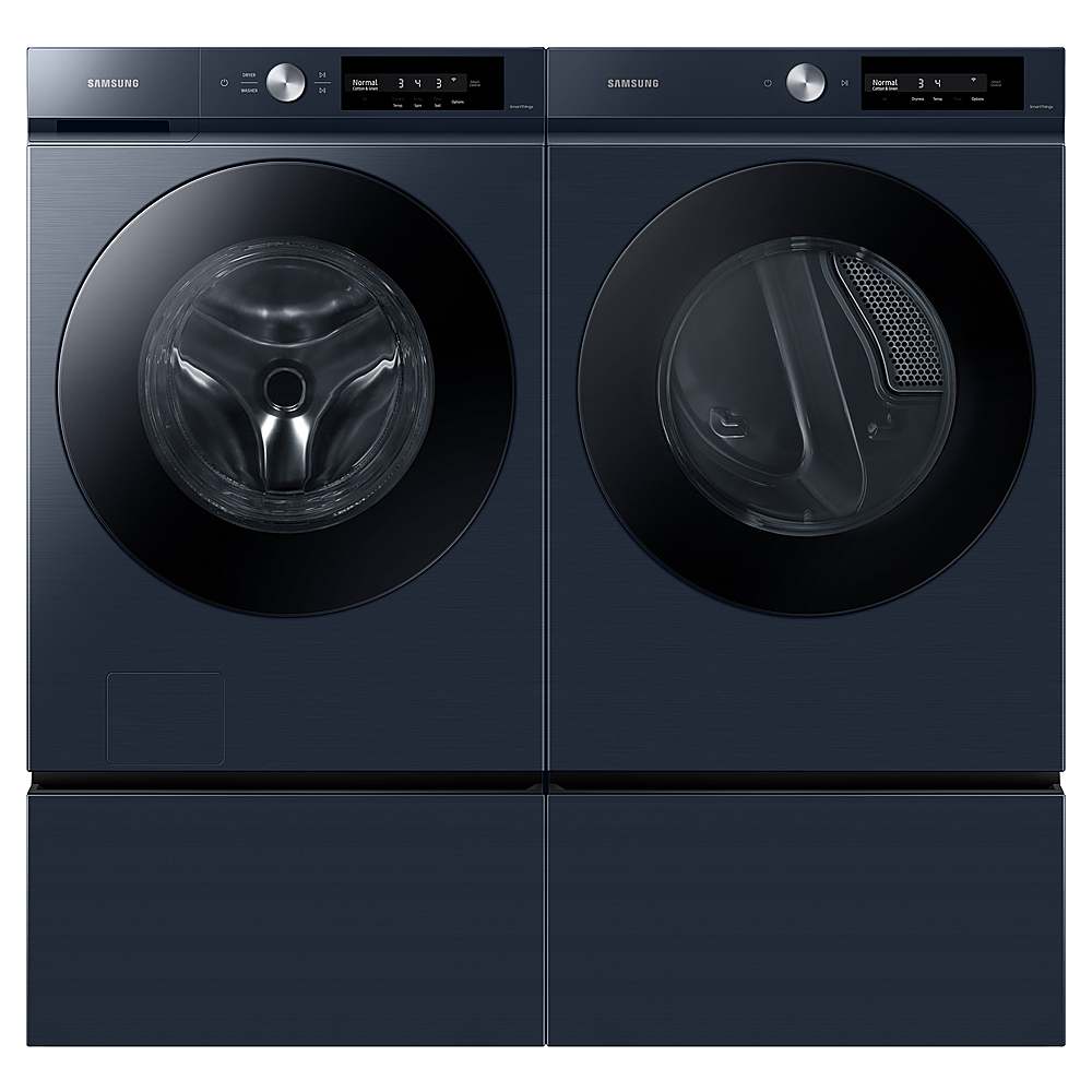 Alt View 15. Samsung - BESPOKE 4.6 Cu. Ft. High-Efficiency Stackable Smart Front Load Washer with Steam and Super Speed Wash - Brushed Navy.