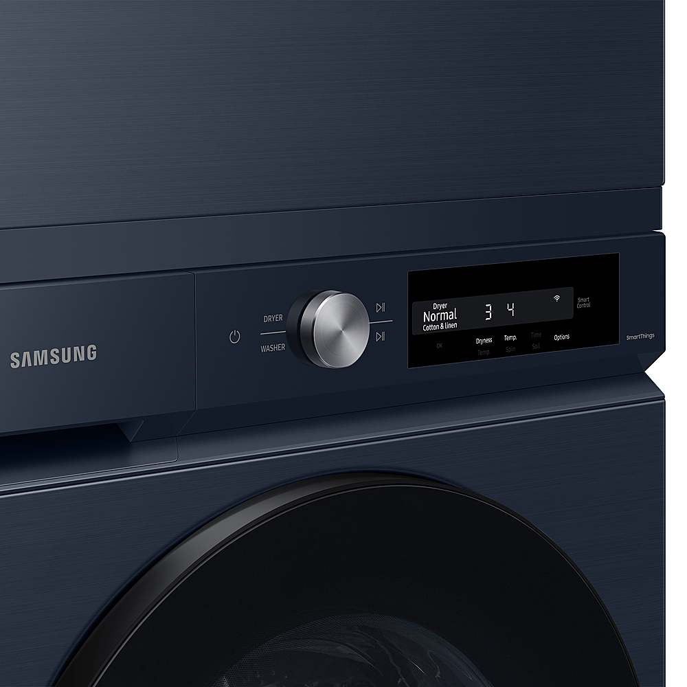 Alt View 18. Samsung - BESPOKE 4.6 Cu. Ft. High-Efficiency Stackable Smart Front Load Washer with Steam and Super Speed Wash - Brushed Navy.