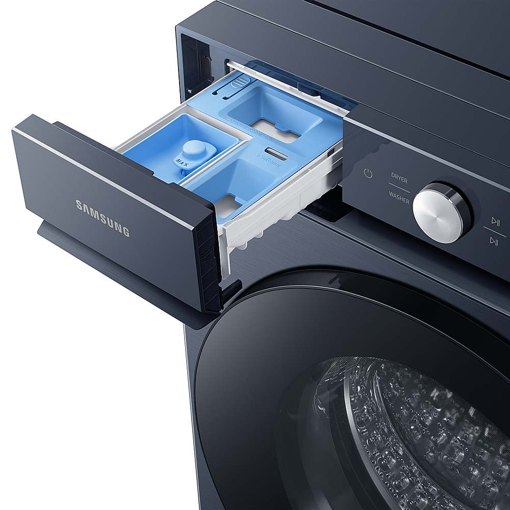 Alt View 20. Samsung - BESPOKE 4.6 Cu. Ft. High-Efficiency Stackable Smart Front Load Washer with Steam and Super Speed Wash - Brushed Navy.