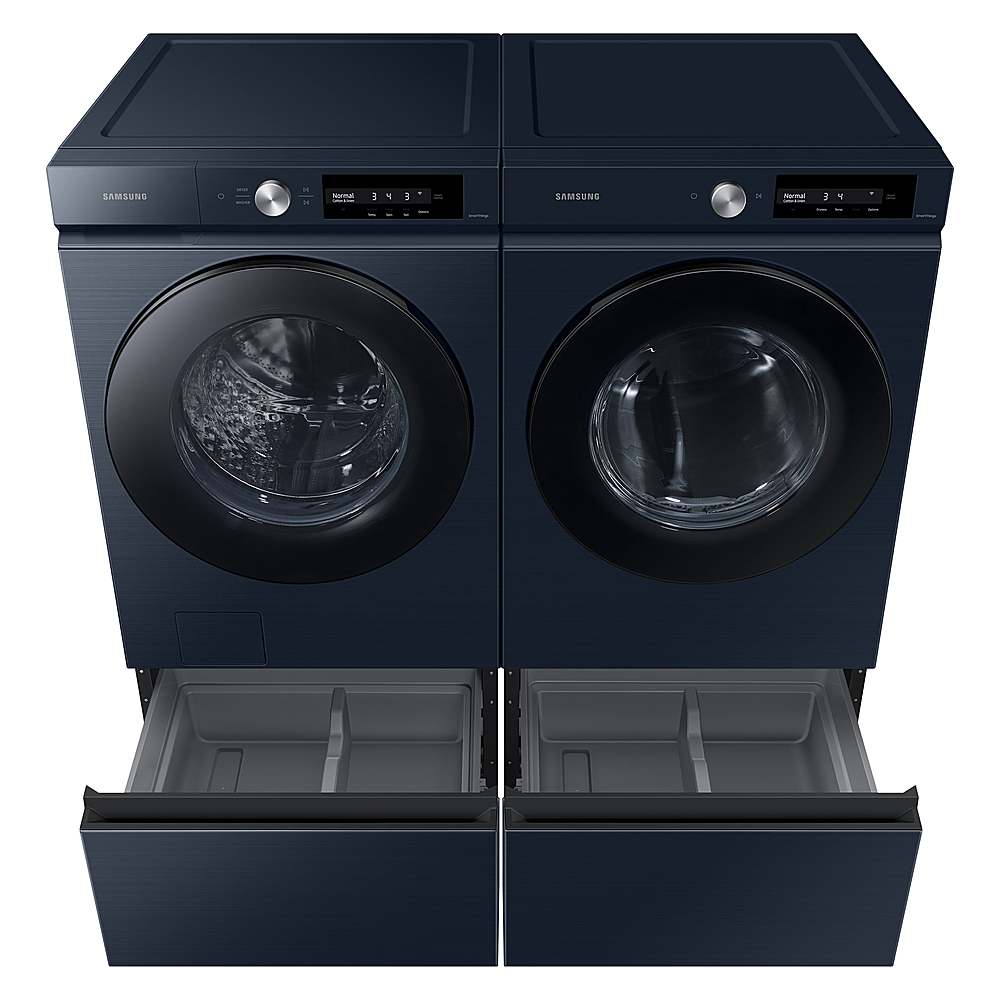 Alt View 22. Samsung - BESPOKE 4.6 Cu. Ft. High-Efficiency Stackable Smart Front Load Washer with Steam and Super Speed Wash - Brushed Navy.