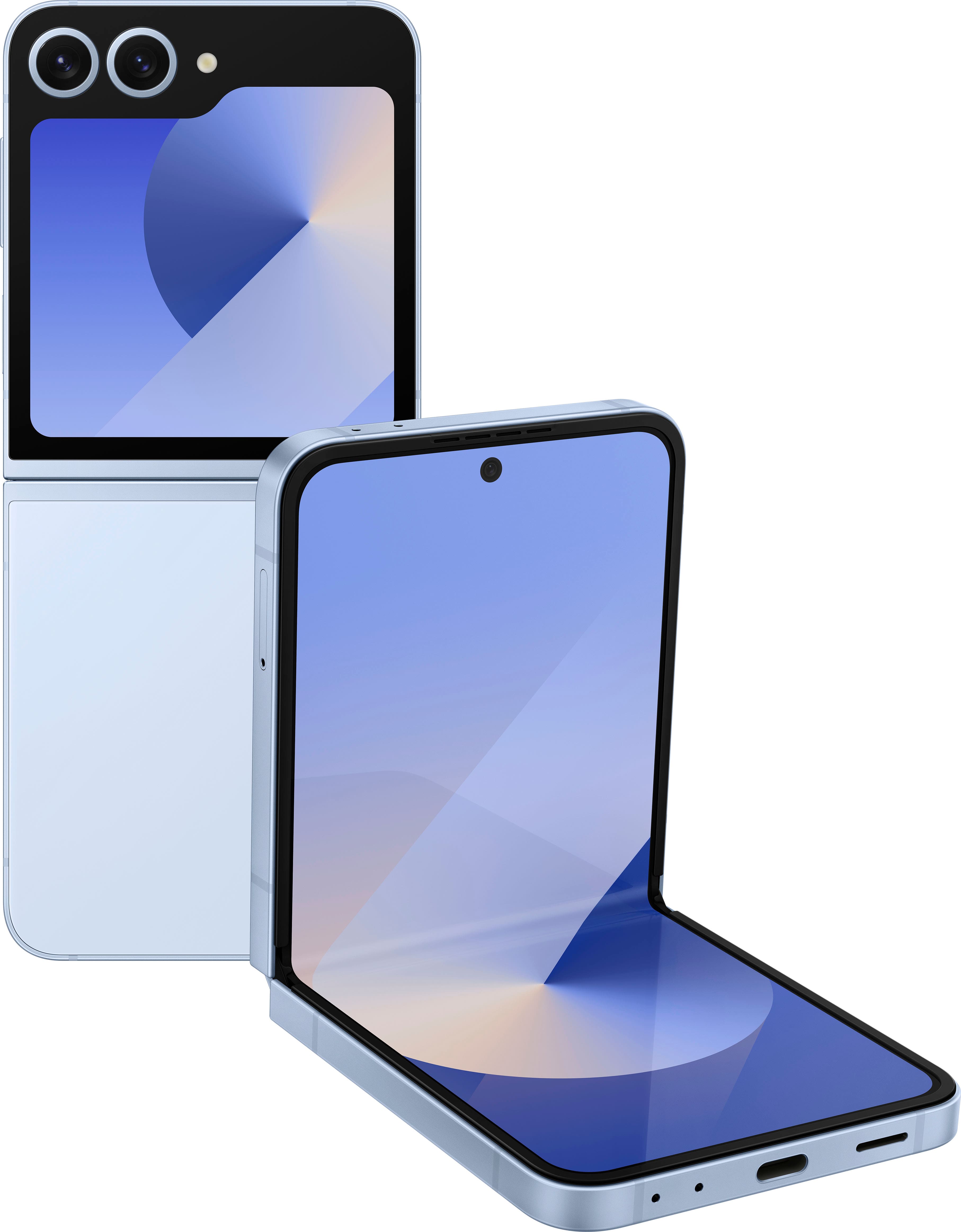 Front. Samsung - Galaxy Z Flip6 512GB (Unlocked) - Light Blue.