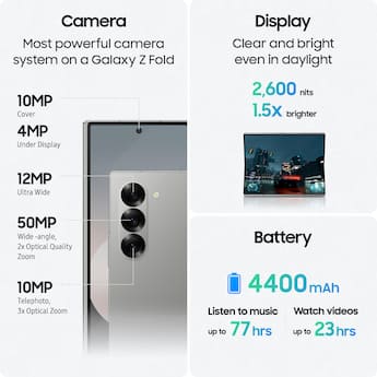 Samsung Galaxy Z Fold6 256GB (Unlocked) Silver Shadow SM Samsung Galaxy Z Fold6 256GB (Unlocked) Silver Shadow SM