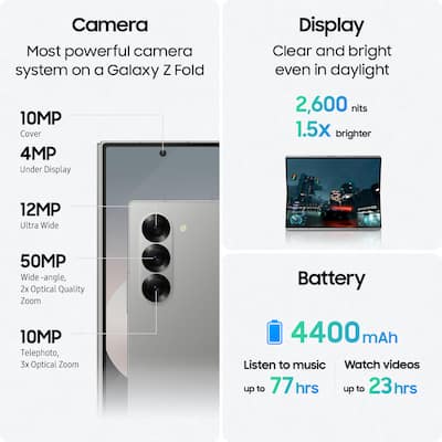 Samsung Galaxy Z Fold6 256GB (Unlocked) Silver Shadow SM Samsung Galaxy Z Fold6 256GB (Unlocked) Silver Shadow SM