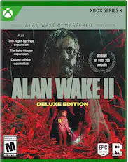Xbox Series X includes Alan Wake Remastered Deluxe Edition, which includes The Night Springs expansion, The Lake House expansion, and a winner of over 200 cosmetic awards. Alan Wake I Deluxe Edition is rated Mature 17+ by the ESRB and is published by Epic Games.