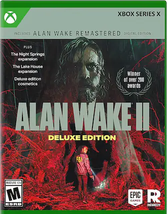 Xbox Series X includes Alan Wake Remastered Deluxe Edition, which includes The Night Springs expansion, The Lake House expansion, and a winner of over 200 cosmetic awards. Alan Wake I Deluxe Edition is rated Mature 17+ by the ESRB and is published by Epic Games. - M (Mature 17+)