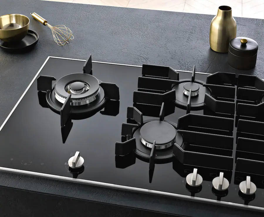 Miele 37 in. Wide 5 Burner KM 3054 1 G USA EDST 120/60 Black KM 3054-1 ...