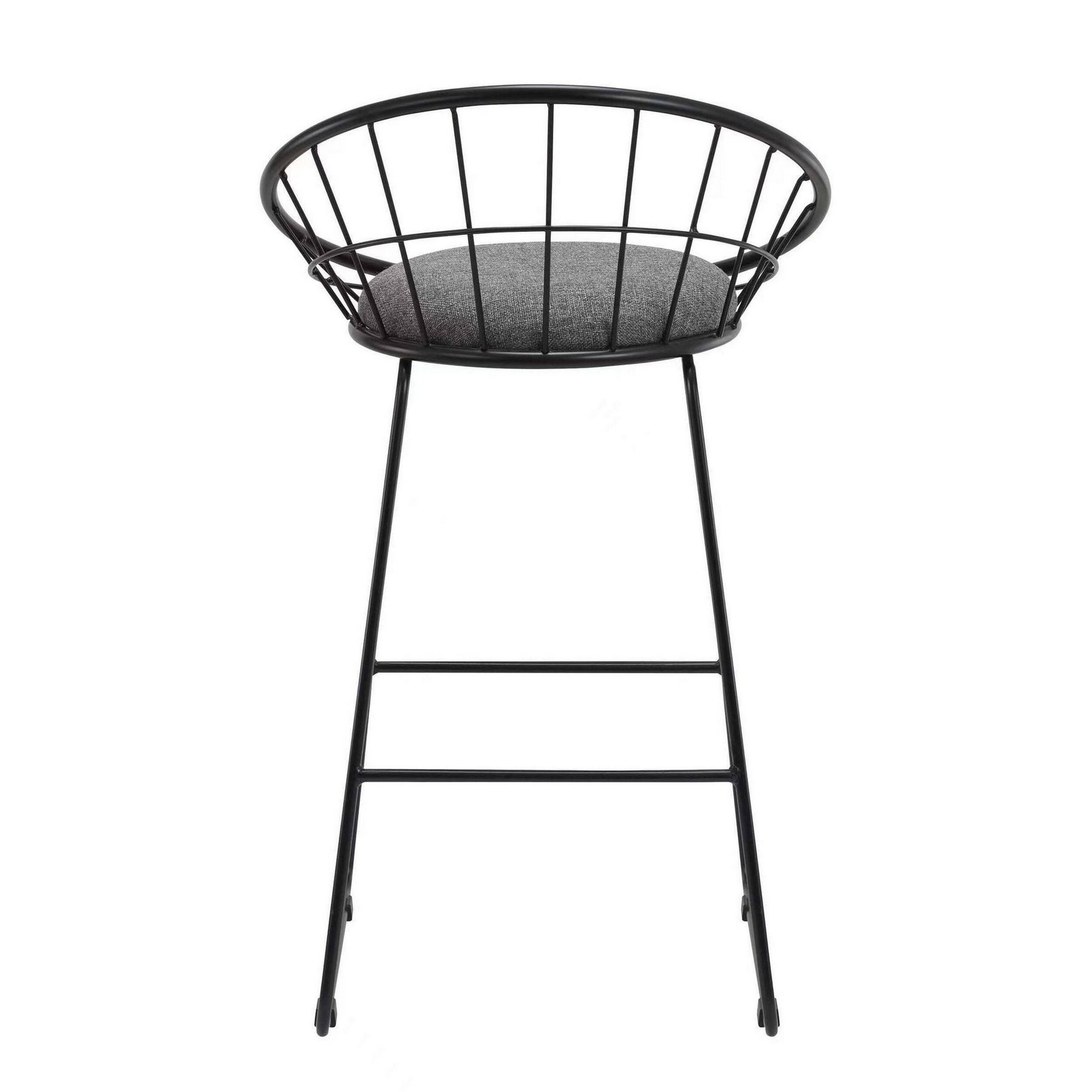 Back. Manhattan Lane - 26 Inch Counter Height Chair, Set of 2, Mesh Backrest - Gray, Black.