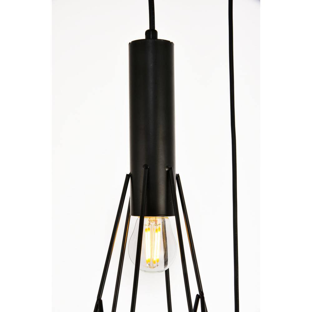Alt View 2. Living District - Jago Collection Pendant D16.0 H30.4 Lt:3 Black Finish - Black.