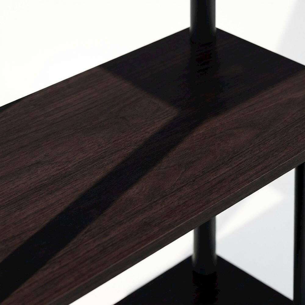 Alt View 1. FurniFact - Wooden Bookcase with Open Shelving for Spacious Storage - Dark Walnut.