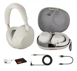 Sony - WH-1000XM6 Wireless Noise Canceling Overhead Headphones (Silver) - Bundle (International Model)