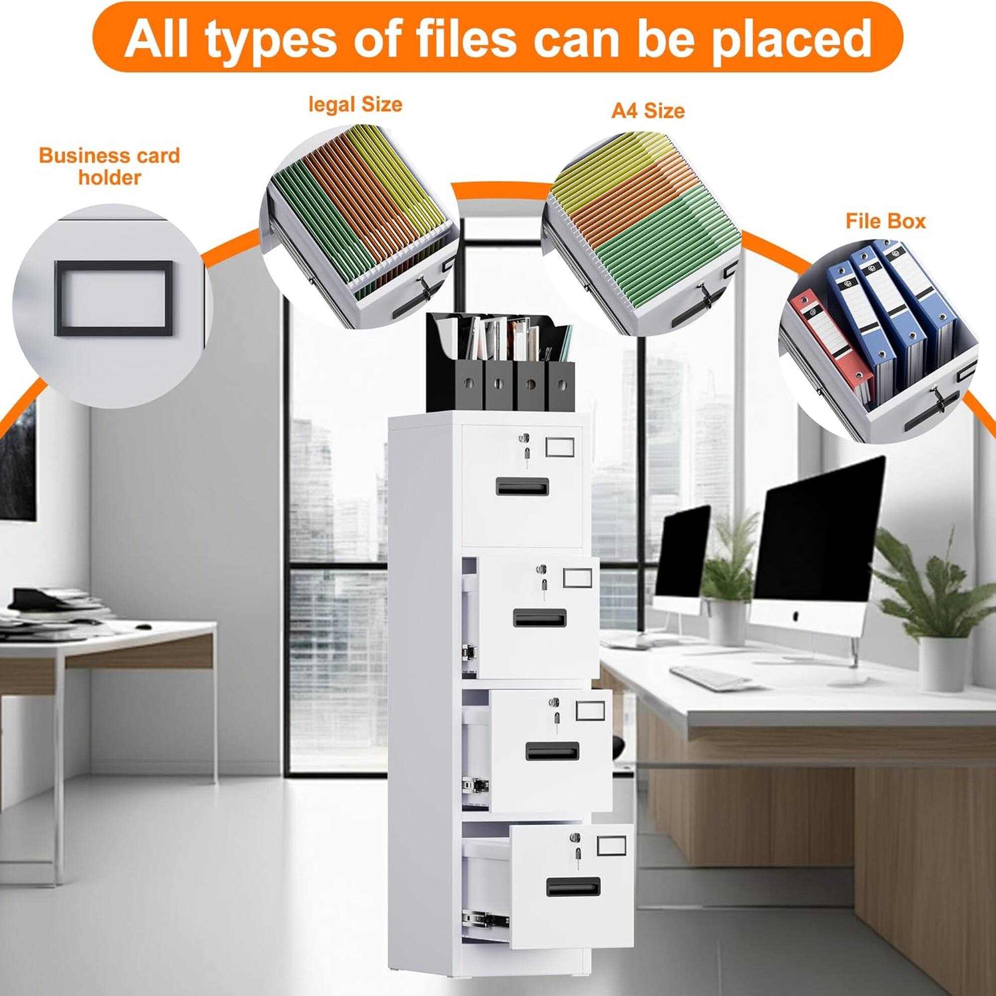 All types of files can be placed legal Size A4 Size Business card holder File Box