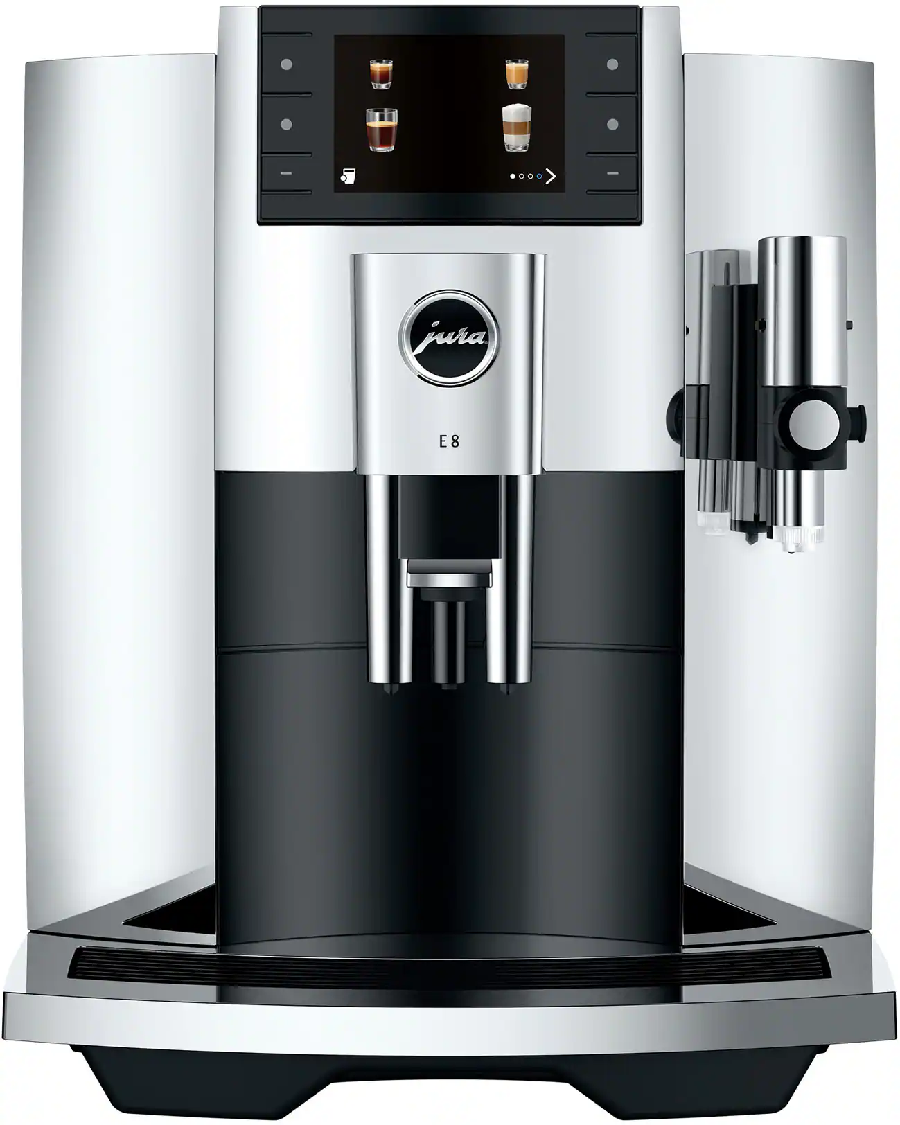 JURA - E8 Single Serve Automatic Espresso and Coffee Machine with 15 Bars of Pressure - Chrome