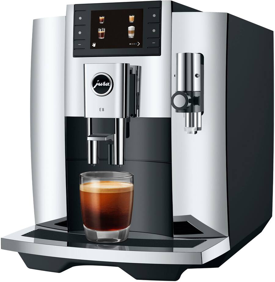 JURA E8 Single Serve Automatic Espresso And Coffee Machine With 15 Bars JURA E8 Single Serve Automatic Espresso And Coffee Machine With 15 Bars