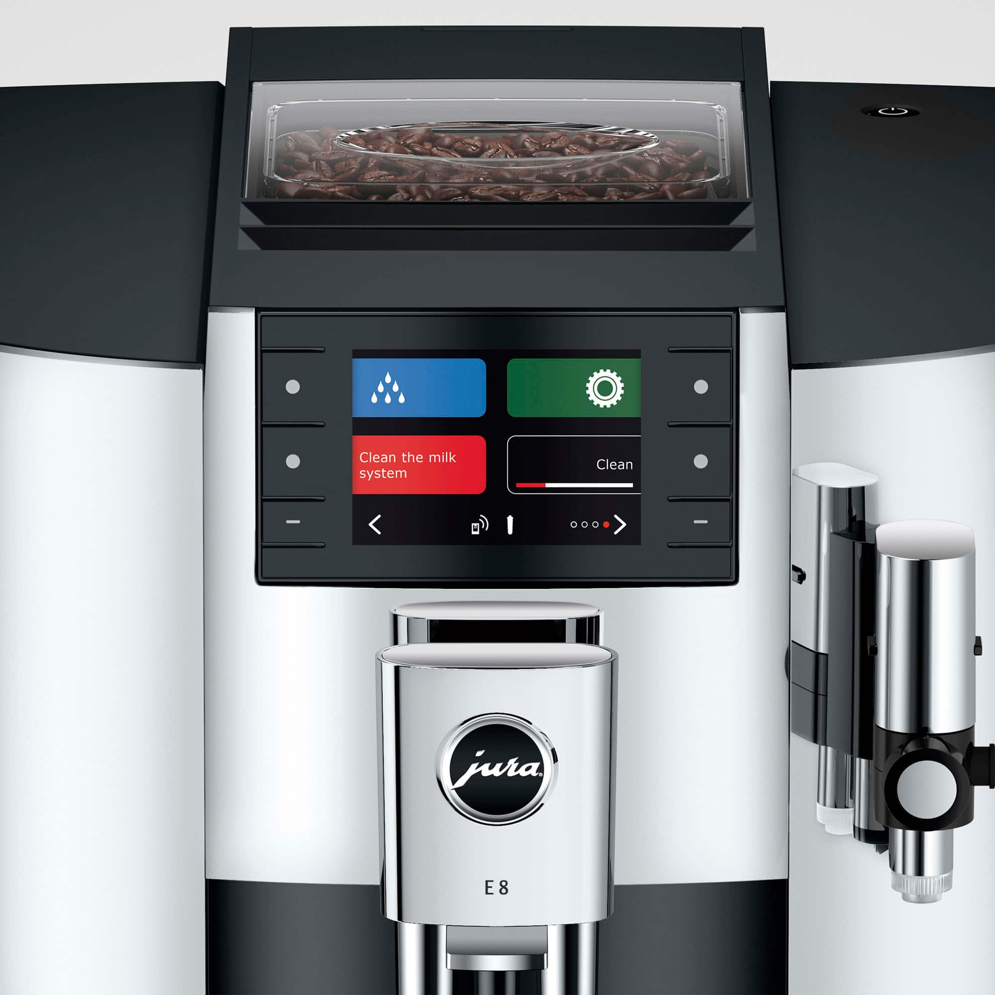 Clean the milk system. Clean - I ... jura E8.