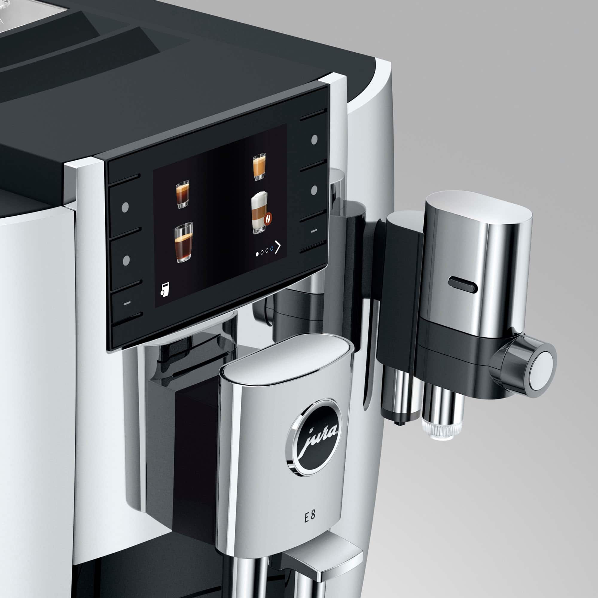 The text on the image reads "DEO 90 jura E8." This is a combination of two different sentences. The first sentence is "DEO 90," which is a product name or model number. The second sentence is "jura E8," which is likely a reference to a specific coffee machine or a company name.