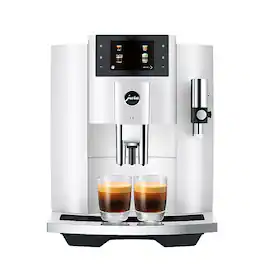 JURA - E8 Single Serve Automatic Espresso and Coffee Machine with 15 Bars of Pressure - White