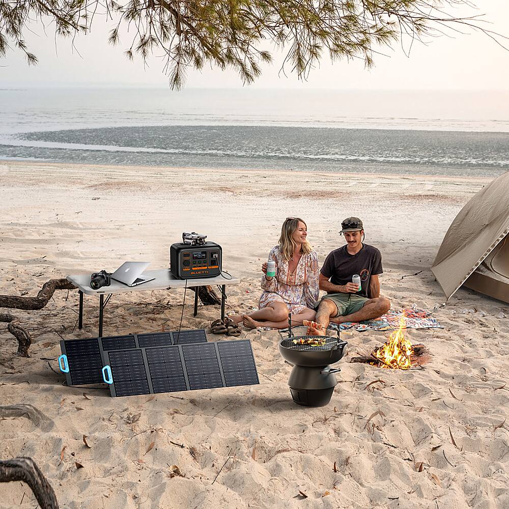 Alt View 17. BLUETTI - AC2P 300W 230.4Wh LiFePO4 Power Station for Camping, Home Use, Emergency - Gray.