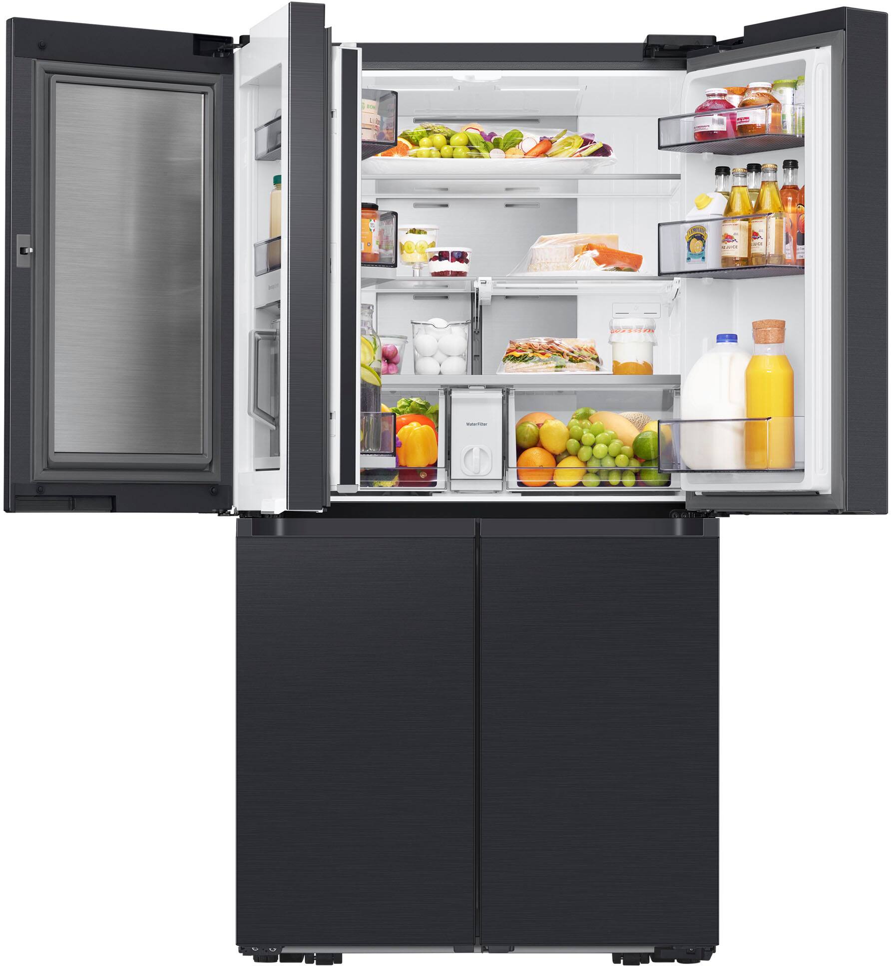 Alt View 2. Dacor - 22.8 Cu. Ft. 4-Door French Reveal Door 36" Counter Depth Refrigerator with Beverage Center - Graphite Stainless Steel.