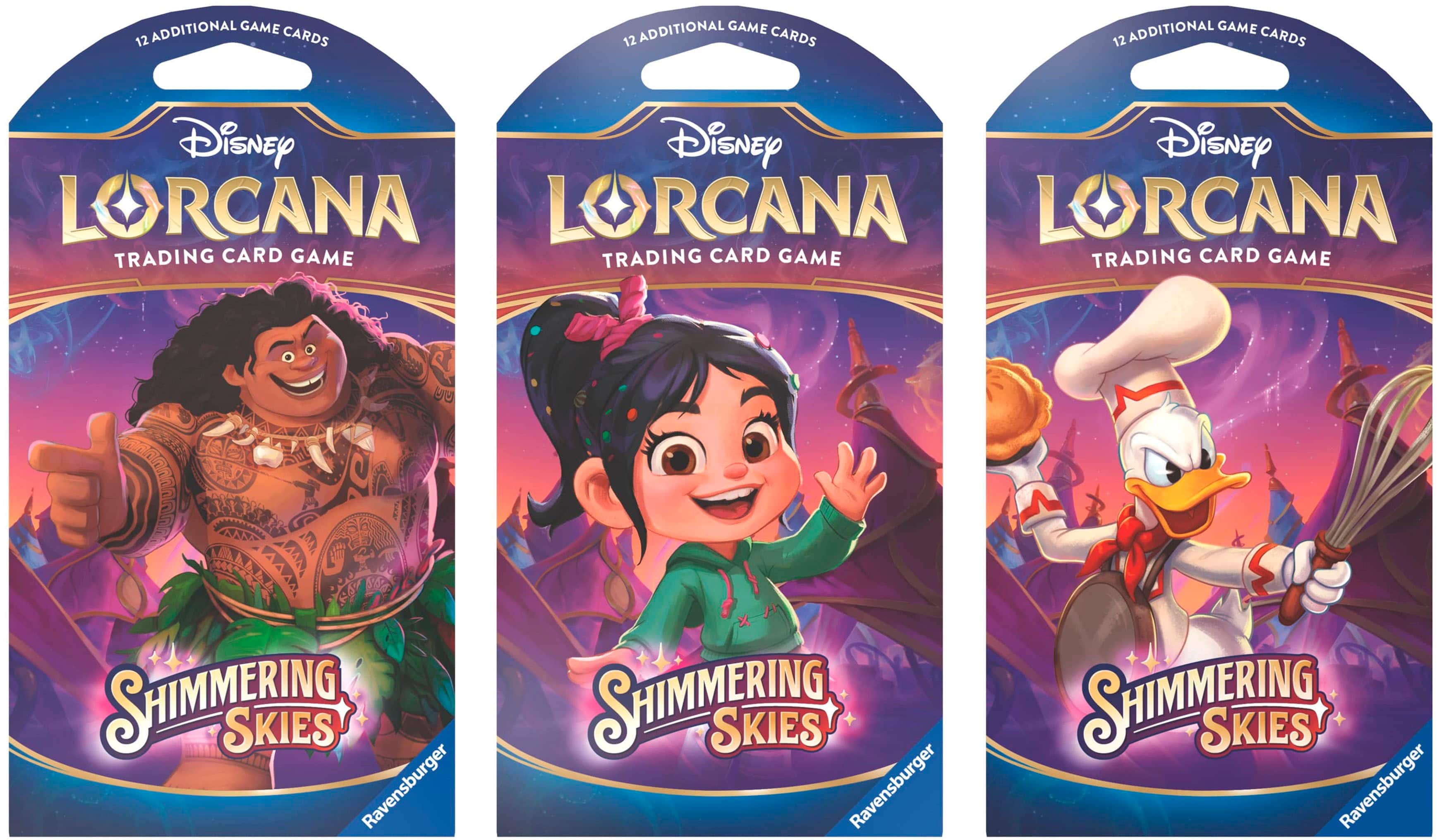ADDITIONAL GAME 12 CARDS Disney Lorcana Trading Card Game SHIMMERING SKIES Ravensburger
