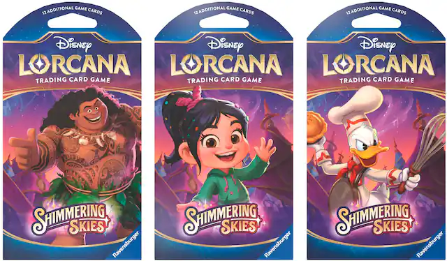 ADDITIONAL GAME 12 CARDS Disney Lorcana Trading Card Game SHIMMERING SKIES Ravensburger