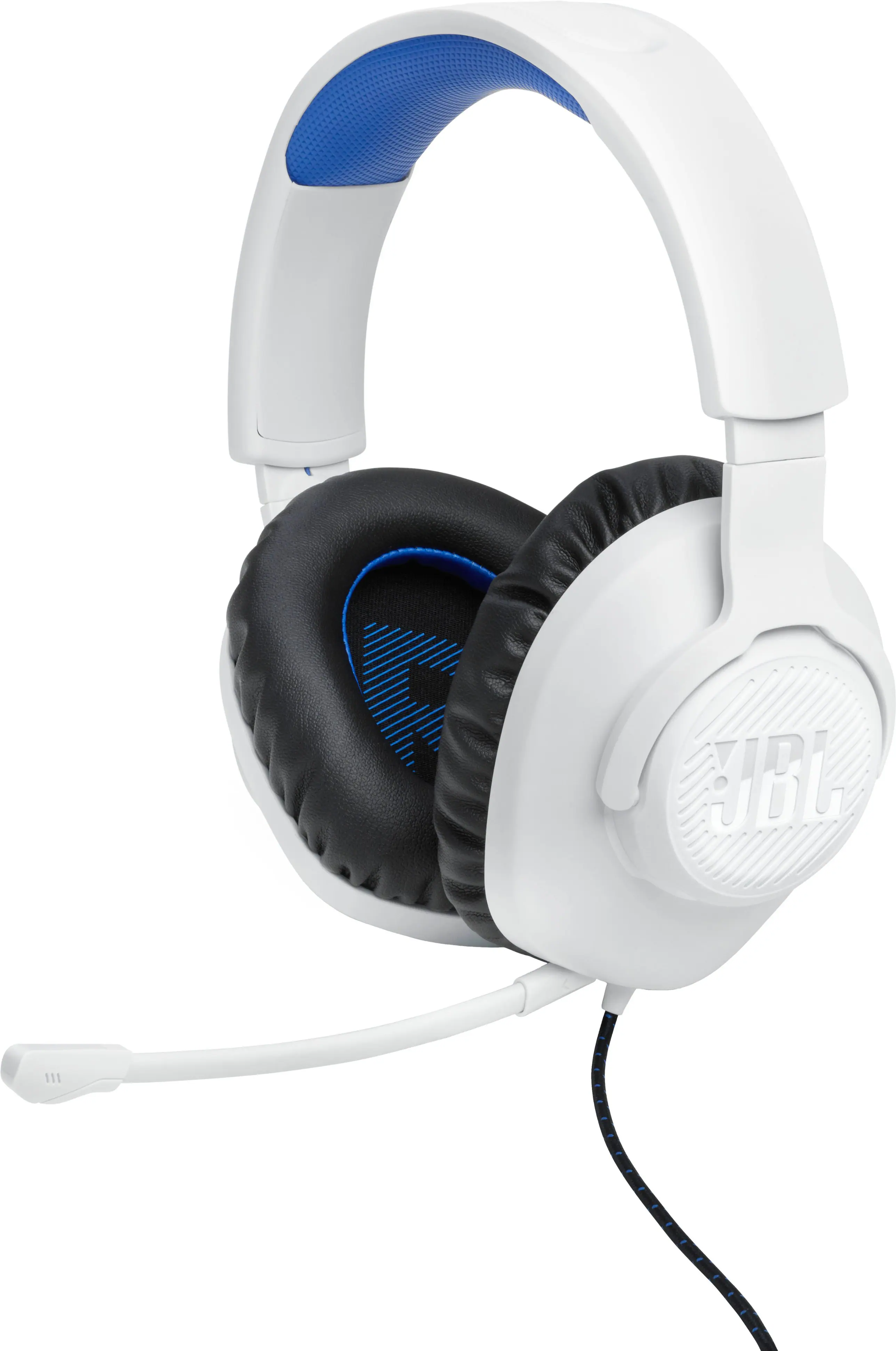 Front. JBL - Quantum 100P Wired Gaming Headset - White.
