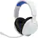 The image features a pair of white JBL headphones with a blue accent on the earpiece. The headphones are designed for use with a microphone, making them suitable for phone calls or online meetings. The headphones are placed on a white background, which highlights their clean and modern design.
