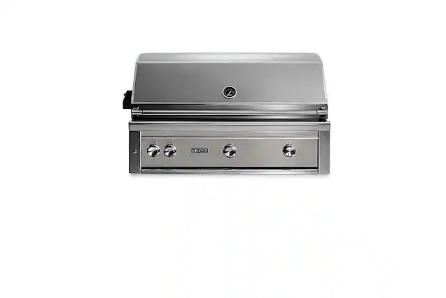 Angle. Viking - Professional 42-inch Built-In Gas Grill - Limestone.