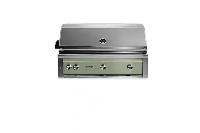 Angle. Viking - Professional 42-inch Built-In Gas Grill - Desert Sage.