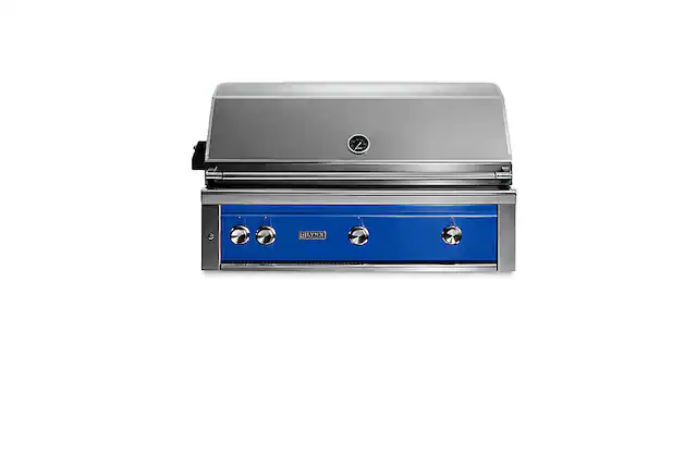 Angle. Viking - Professional 42-inch Built-In Gas Grill - Pacific Blue.