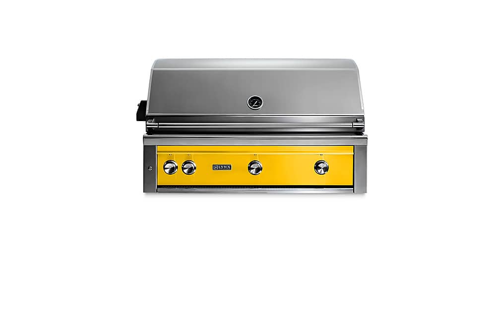 Angle. Viking - Professional 42-inch Built-In Gas Grill - California Poppy.
