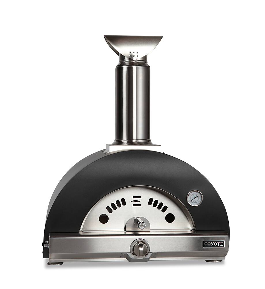 Front. Coyote Outdoor Living - The Coyote OutdoorLiving Multi-Fuel 30" pizza oven - wood/NG - Matte Black.