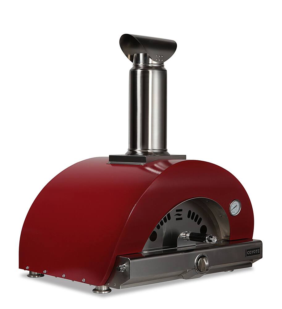 Angle. Coyote Outdoor Living - The Coyote OutdoorLiving Multi-Fuel 30" pizza oven - wood/LP - Red.
