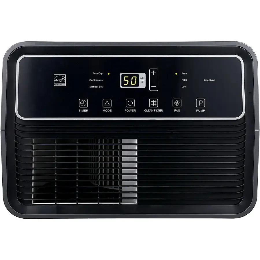 The text on the image reads: "Utasia AA Auto Ory Continuous Manual Set TUH 50 -  + Auto High Low Empty haa P TIMER MODE POWER CLLAN FILTER FAN PUMP."