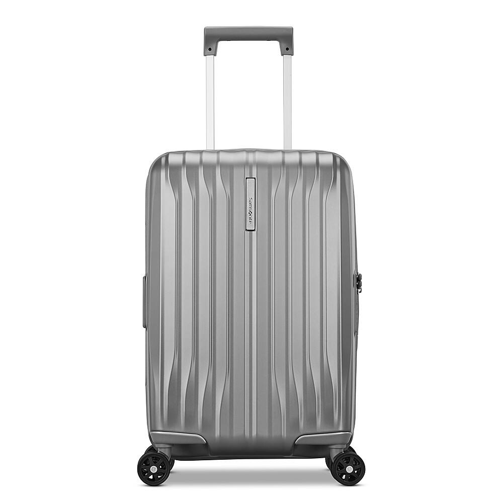 Angle. Samsonite - UpLIFT HS 20" Expandable Carry on Spinner Suitcase - Silver Shimmer.