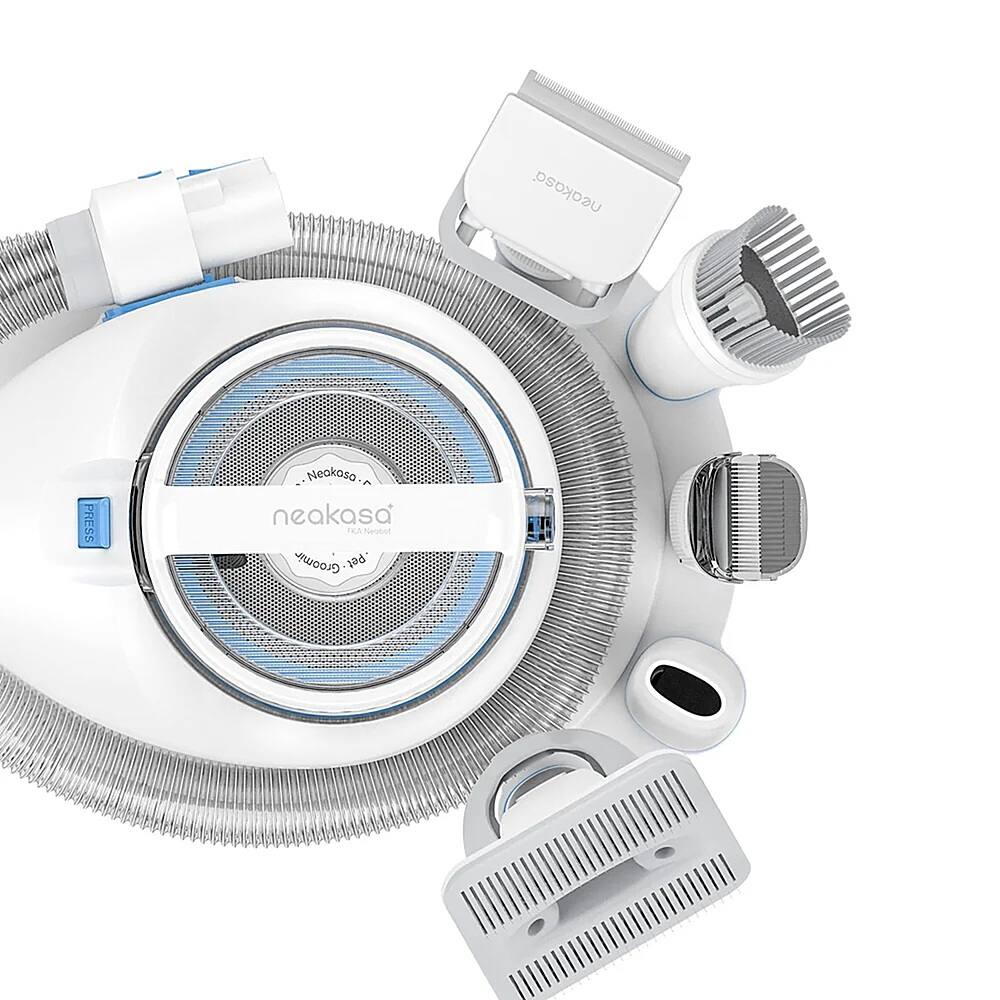 Neakasa is a company that offers a variety of hair care products, including a hair dryer, a hair brush, and a hair straightener. The image shows a close-up of these products, with the hair dryer, brush, and straightener all visible. The company's name is displayed prominently in the image, emphasizing their brand and the range of hair care products they offer.