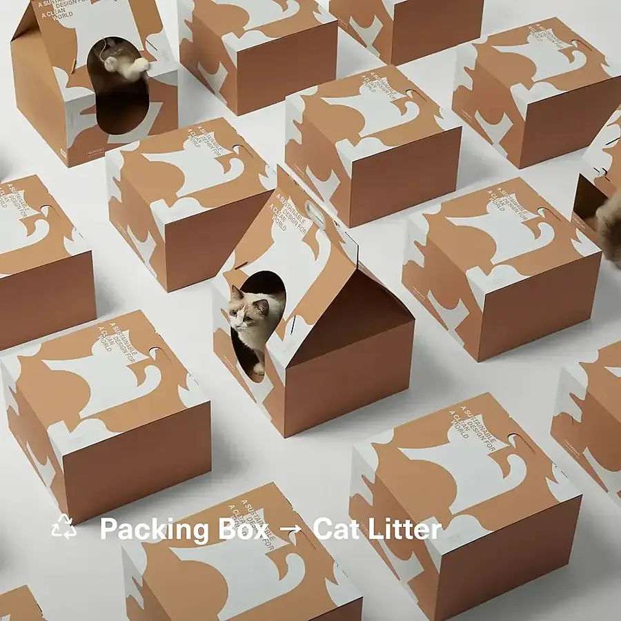 The text on the image reads: "Packing Box - Cat Litter".