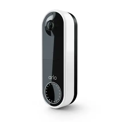 Angle. Arlo - Refurbished Wireless Video Doorbell - White.